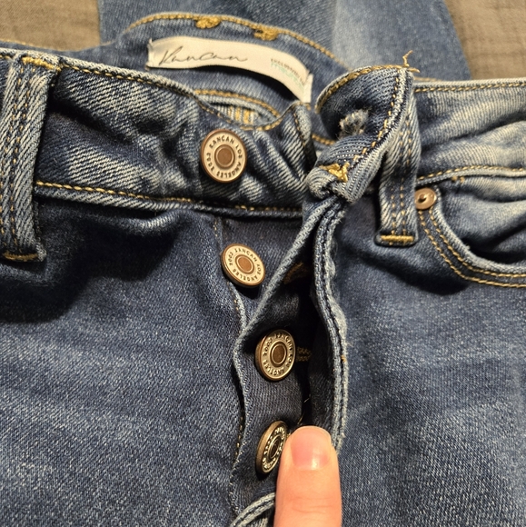 Kancan Blue Skinny Jeans with Vintage Distressed Look - Picture 2 of 6